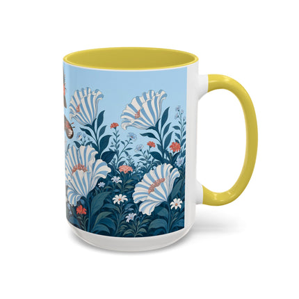 🎨💙 The Enchanted Garden Artist Colorful Mug – Art Deco Floral Whimsy