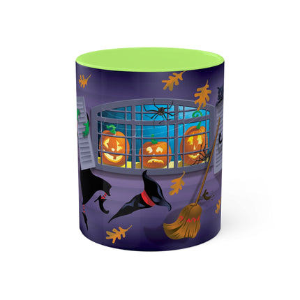 Whimsical Halloween Mischief Colorful Mugs, 11oz