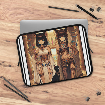 Egyptian Priestess Cats Laptop Sleeve – Temple Guardians & Ancient Grace