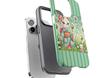 Geisha Kitten and the Dandelion Phone Cases