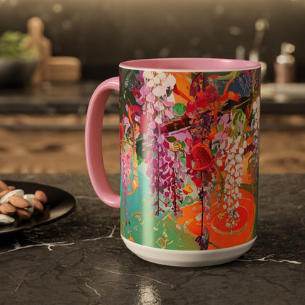 Golden Wisteria Elegance Colorful Mugs (11oz, 15oz)