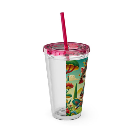 Dragon Dance on Wheels Sunsplash Tumbler with Straw, 16oz