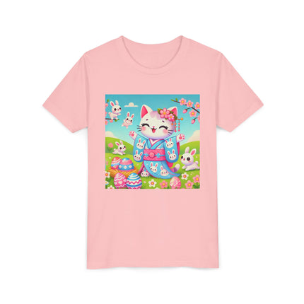 Springtime Kitten’s Easter Joy Youth Short Sleeve Tee