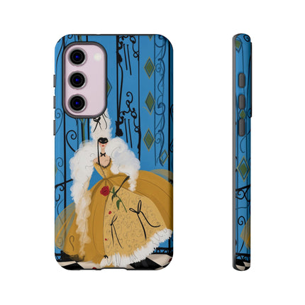 🎭🌹 The Lady At The Masquerade Gates Phone Case – Art Deco Fashion Illustration