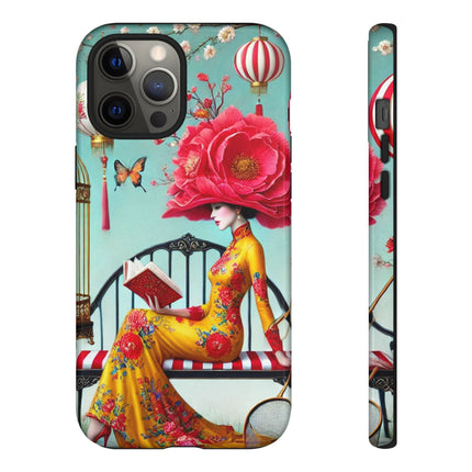 Reading In A Painted Garden Phone Cases