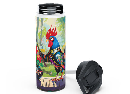 Cyberpunk Rooster Stainless Steel Water Bottle