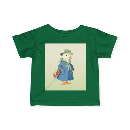 🦆🎒 The Little Woodland Duck Explorer Infant Fine Jersey Tee – Whimsical Storybook Adventure