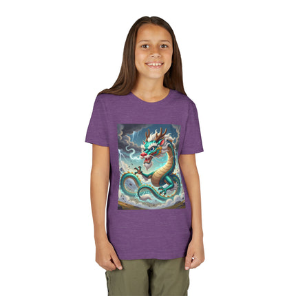 Tibetan Dragon in Battle Youth Short Sleeve Tee