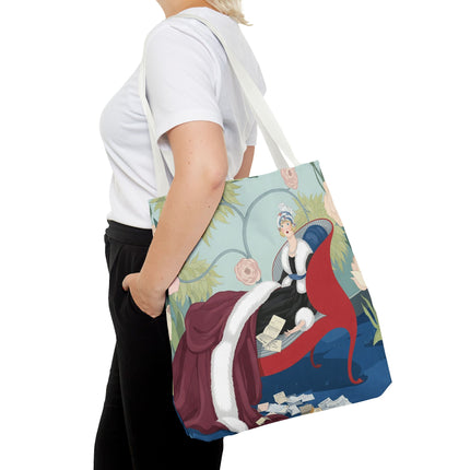 💌🌸 The Lady Of The Secret Letters Tote Bag – Art Deco Floral Elegance