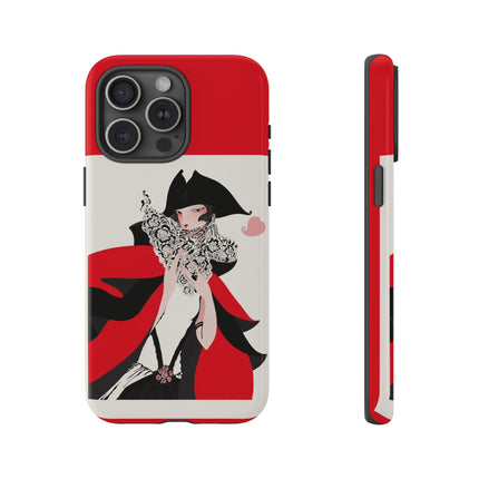 Crimson Masquerade Phone Case – Dramatic Grace & Bold Elegance