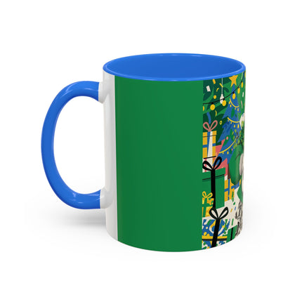 🍀🎄 The Emerald Holly Christmas Colorful Mug – Art Deco Holiday Elegance