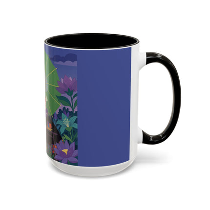 The Lady Of The Moonlit Needlework Colorful Mugs – Art Deco Crafting Elegance