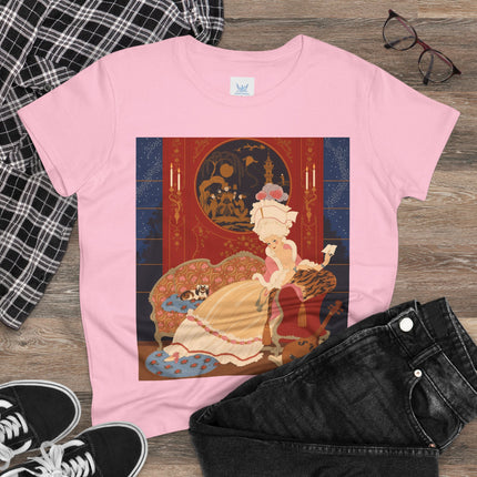 🎼🐈 The Lady Of The Midnight Salon Cotton Tee – Art Deco Fashion Illustration