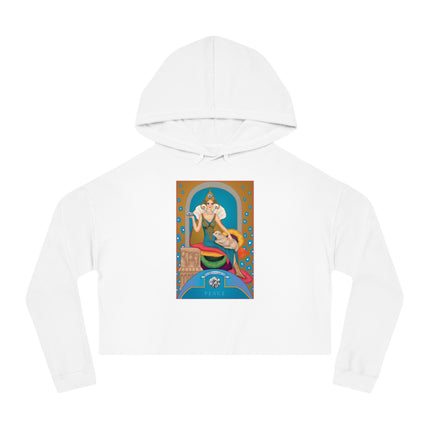 April & Diamond (from the Gem Series) by Sofia Chiostri Women’s Cropped Hooded Sweatshirt