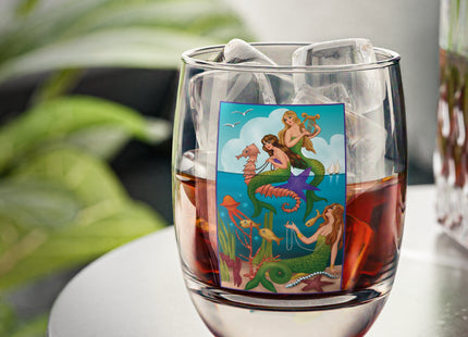 Three Mermaids with Strings of Pearls by Carlo Chiostri Whiskey Glass