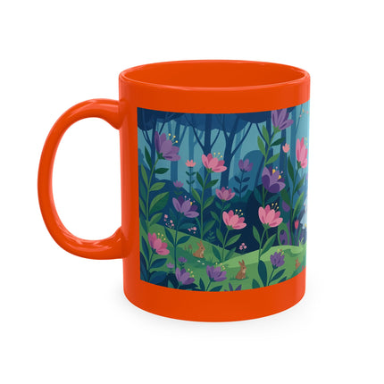 🌸☂️ The Lady Of The Enchanted Garden Stroll Ceramic Mug – Art Deco Floral Whimsy