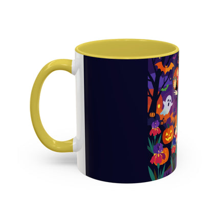 🌙🎃 The Moonlit Garden Masquerade Colorful Mug – Floral Halloween Charm