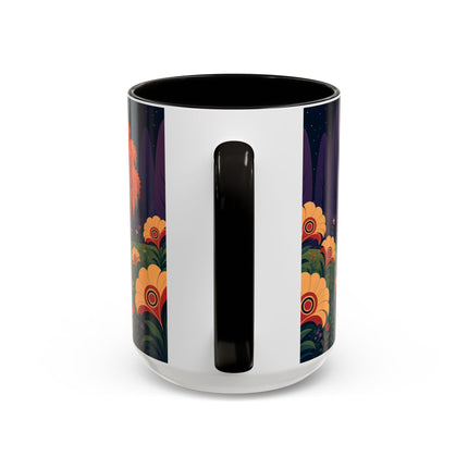🌙🌼 The Moonlit Floral Dancer Colorful Mug – Art Deco Garden Fantasy