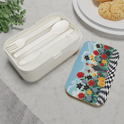 🌹🎭 The Lady Of The Little Dancer Bento Lunch Box – Art Deco Floral Fantasy