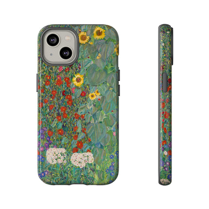 Farm Garden with Sunflowers by Gustav Klimt Phone Cases
