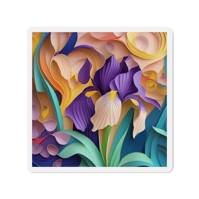 The Elegant Iris Flower Die-Cut Magnets (5 Sizes)