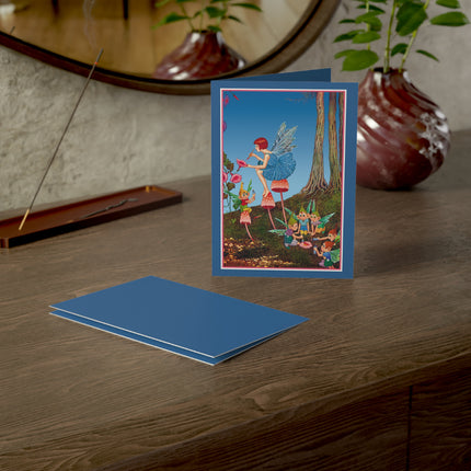 Periwinkle Painting the Petals by Ida Outhwaite Greeting Cards (1, 10, 30, and 50pcs)