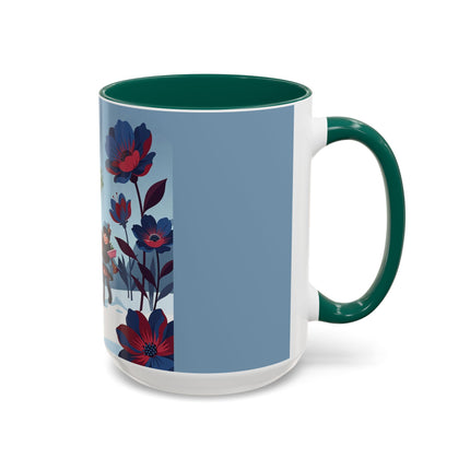 🎁🌺 The Christmas Gift Garden Stroll Colorful Mug – Art Deco Holiday Fantasy