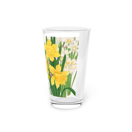 Daffodils by Tanigami Kônan Pint Glass – Spring Blooms & Japanese Woodblock Elegance