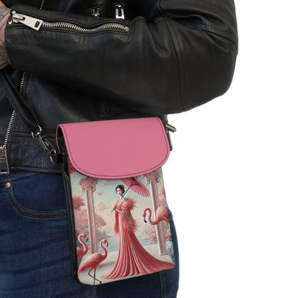 Petals, Porcelain, and Flamingos Small Cell Phone Wallet