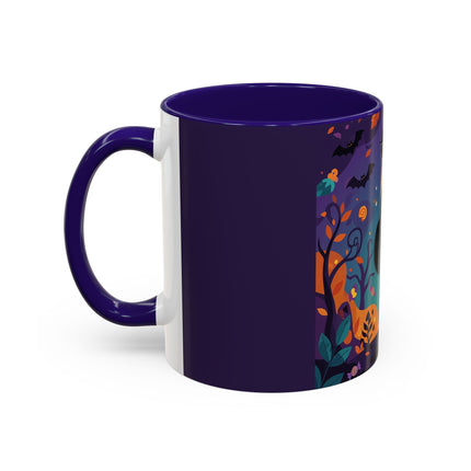 🐈‍⬛🎃 The Midnight Black Cat Masquerade Colorful Mug – Whimsical Halloween Elegance