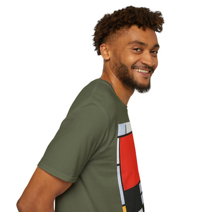 Composition with Red, Yellow, Blue, and Black Softstyle T-Shirt
