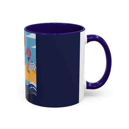 Beachside Promenade Colorful Mugs – Chic Summer Stroll & Coastal Glamour