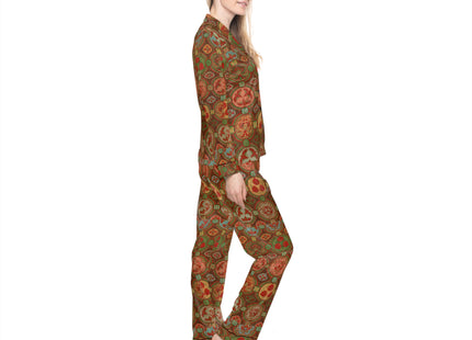 Japanese Fan Pattern by G.A. Audsley Women's Satin Pajamas (AOP)