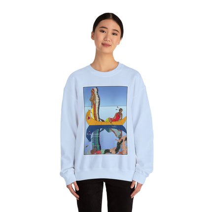 Le long du Missouri (Indian couple on the Missouri River) by George Barbier Heavy Blend™ Crewneck Sweatshirt