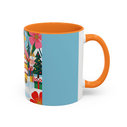 🌼🎄 The Christmas Blossom Belle Colorful Mug – Colorful Art Deco Holiday Fantasy