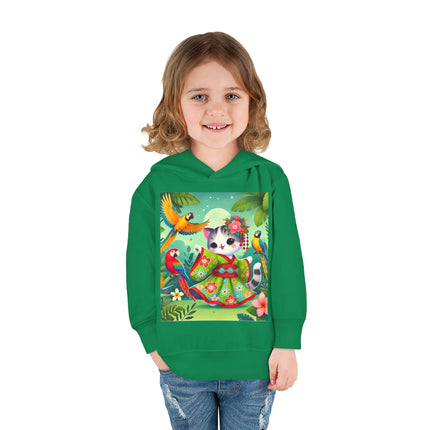 Parrot Dance of the Geisha Kitten Toddler Pullover Fleece Hoodie