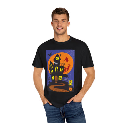 Halloween Night at the Haunted House Unisex Garment-Dyed T-shirt