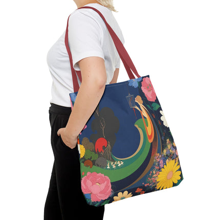 🌙🐦 The Lady Of The Moonlit Birdcage Tote Bag – Art Deco Floral Fantasy