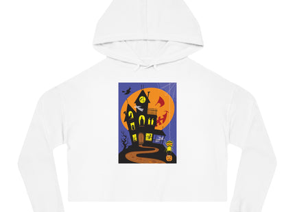 Halloween Night at the Haunted House Women’s Cropped Hooded Sweatshirt