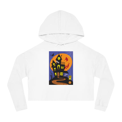 Halloween Night at the Haunted House Women’s Cropped Hooded Sweatshirt