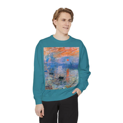 Sunrise by Claude Monet Unisex Garment-Dyed Sweatshirt