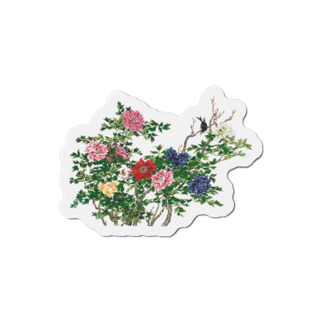 Peonies and Birds by Okamoto Shuki Die-Cut Magnets (5 Sizes)