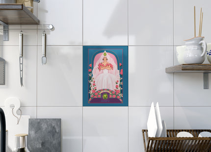 August & Peridot (from the Gem Series) by Sofia Chiostri Ceramic Tile