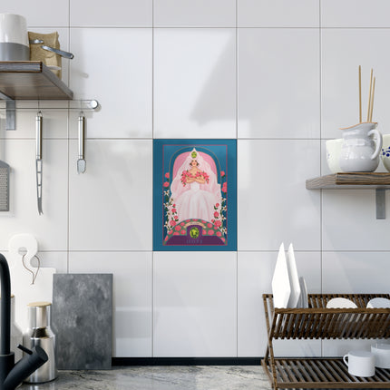 August & Peridot Ceramic Tile — Gem Series by Sofia Chiostri