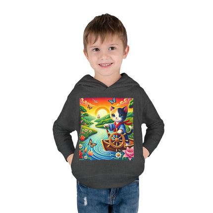 Sailor Kitten’s River Adventure Toddler Pullover Fleece Hoodie