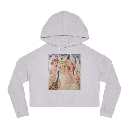 Madonna with Child surrounded by musical angels by Gerda Wegener Women’s Cropped Hooded Sweatshirt