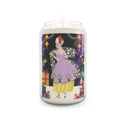 🎁✨ The Lavender Christmas Masquerade Scented Soy Candle – Art Deco Holiday Fantasy