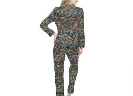 Strawberry Thief by William Morris Women's Satin Pajamas (AOP)