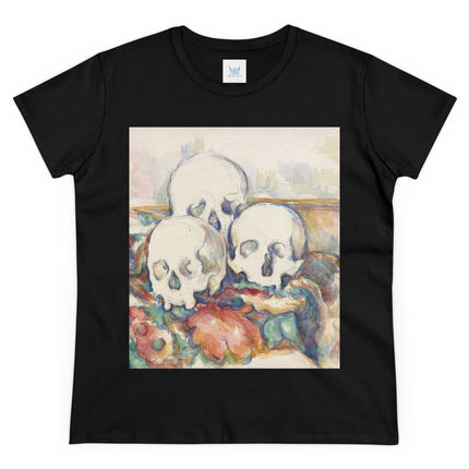 The Three Skulls by Paul Cézanne Women's Midweight Cotton Tee