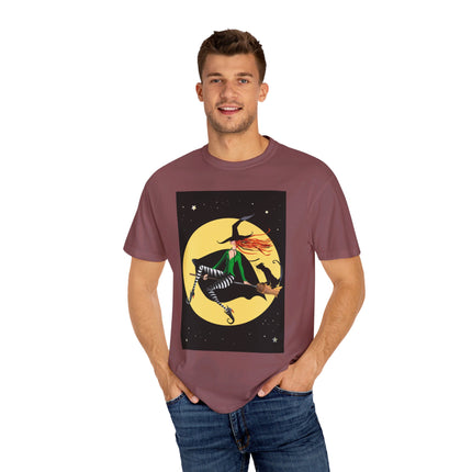 A Witch’s Moonlit Flight Unisex Garment-Dyed T-shirt